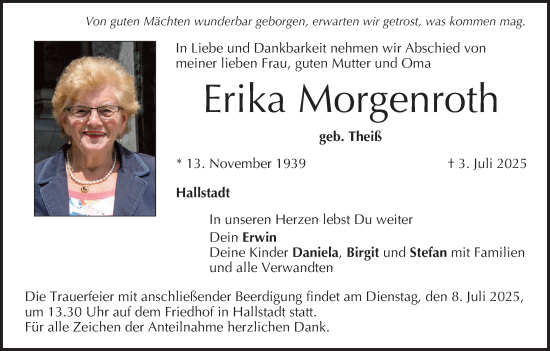 Anzeige von Erika Morgenroth von MGO