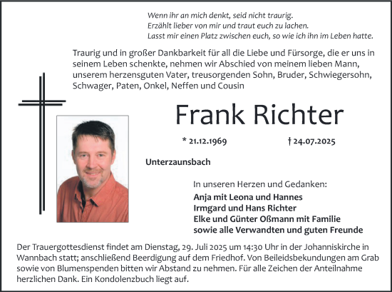 Anzeige von Frank Richter von MGO