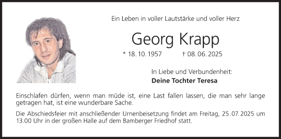 Anzeige von Georg Krapp von MGO