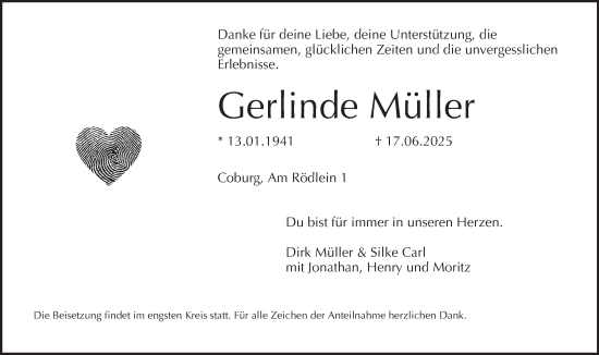Anzeige von Gerlinde Müller von MGO