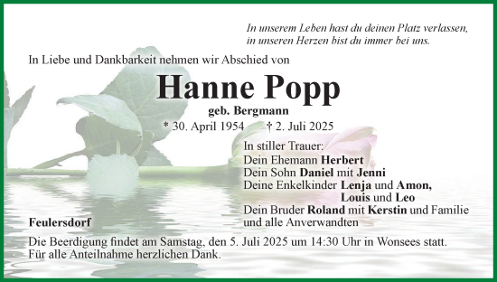 Anzeige von Hanne Popp von MGO