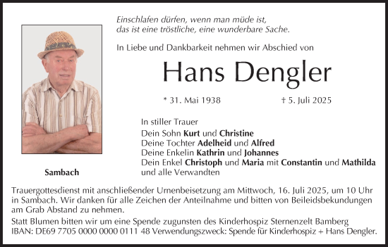 Anzeige von Hans Dengler von MGO