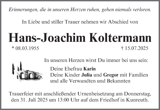Anzeige von Hans-Joachim Koltermann von MGO