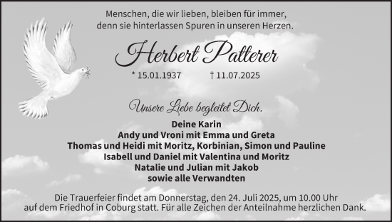 Anzeige von Herbert Patterer von MGO