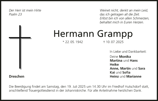Anzeige von Hermann Grampp von MGO