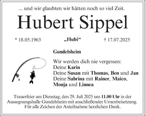 Anzeige von Hubert Sippel von MGO