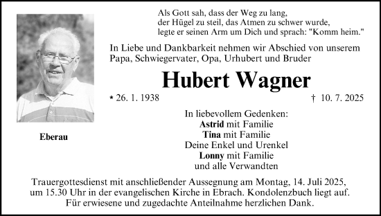 Anzeige von Hubert Wagner von MGO