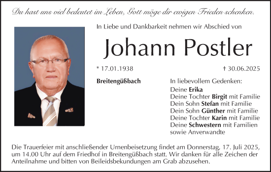 Anzeige von Johann Postler von MGO
