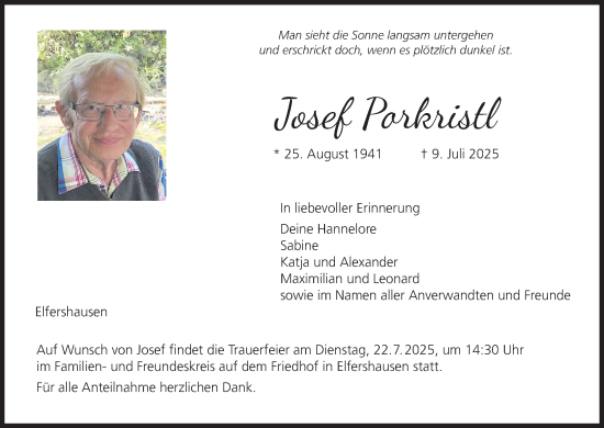 Anzeige von Josef Porkristl von MGO