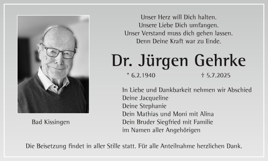 Anzeige von Jürgen Gehrke von MGO