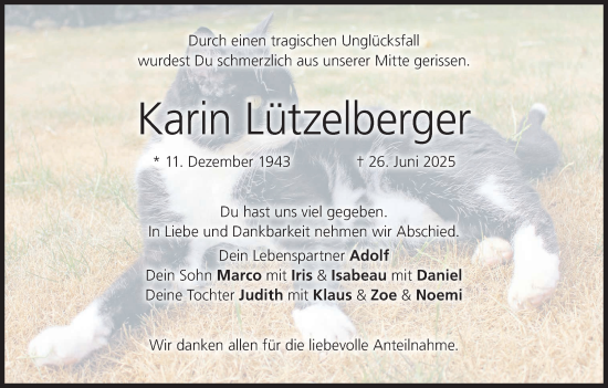 Anzeige von Karin Lützelberger von MGO