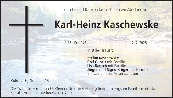 Anzeige von Karl-Heinz Kaschewske von MGO