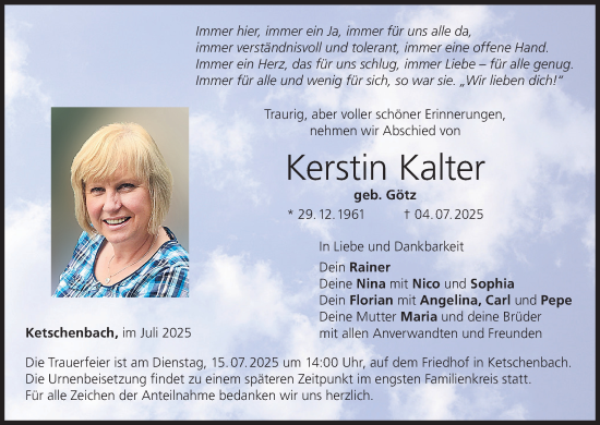 Anzeige von Kerstin Kalter von MGO