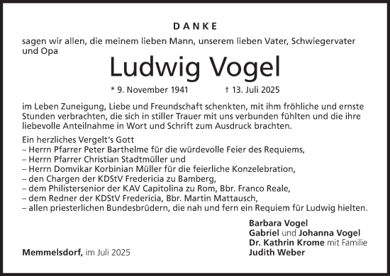 Anzeige von Ludwig Vogel von MGO