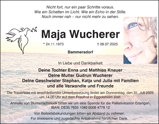 Anzeige von Maja Wucherer von MGO