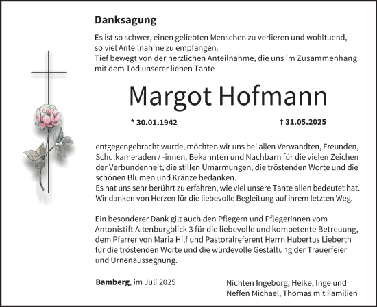Anzeige von Margot Hofmann von MGO