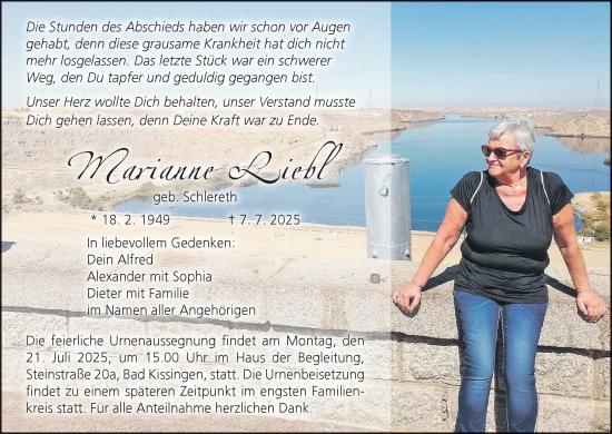 Anzeige von Marianne Liebl von MGO