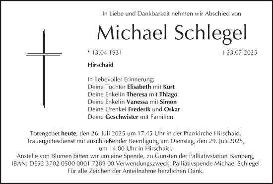 Anzeige von Michael Schlegel von MGO