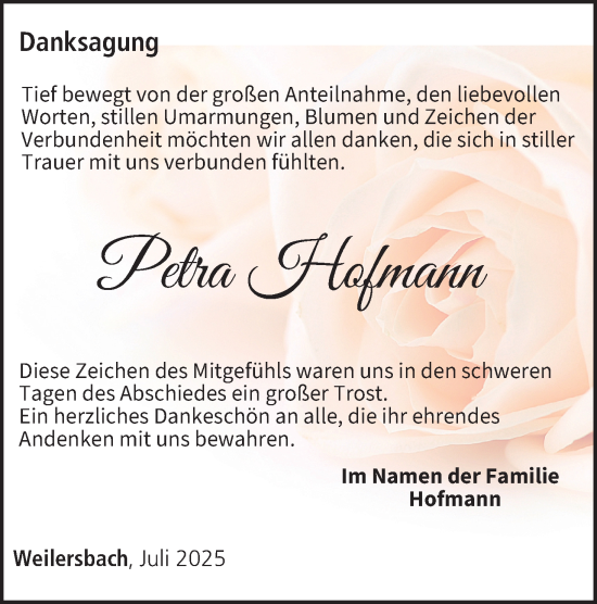 Anzeige von Petra Hofmann von MGO