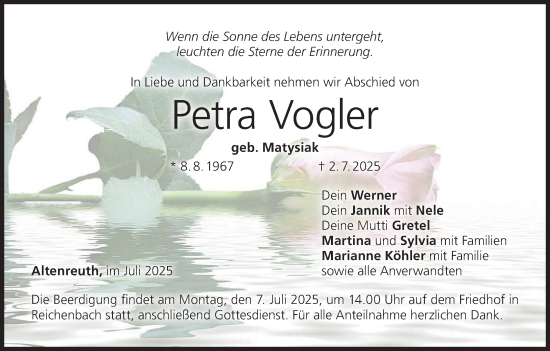 Anzeige von Petra Vogler von MGO