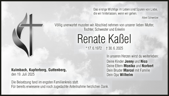 Anzeige von Renate Kaßel von MGO
