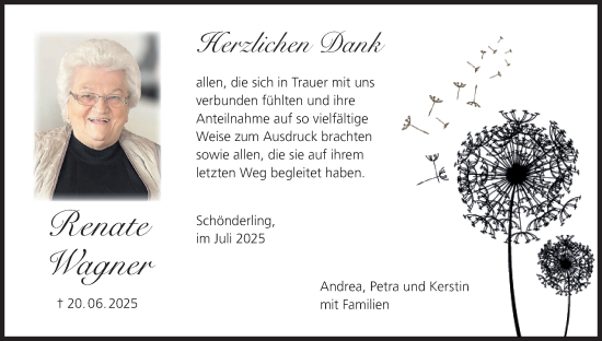 Anzeige von Renate Wagner von MGO