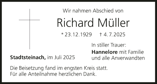 Anzeige von Richard Müller von MGO