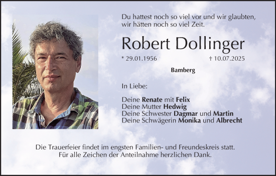 Anzeige von Robert Dollinger von MGO