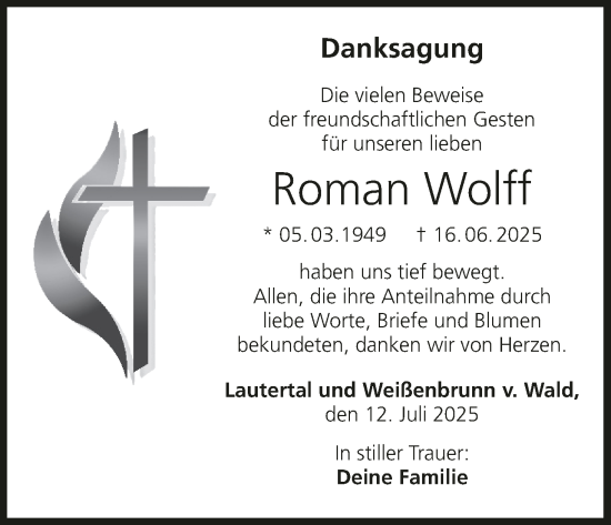 Anzeige von Roman Wolff von MGO