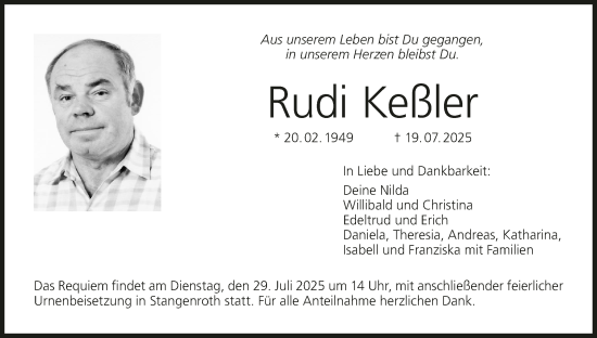 Anzeige von Rudi Keßler von MGO