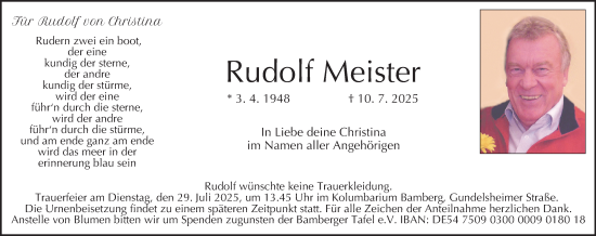 Anzeige von Rudolf Meister von MGO