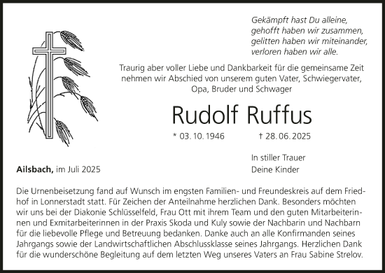 Anzeige von Rudolf Ruffus von MGO