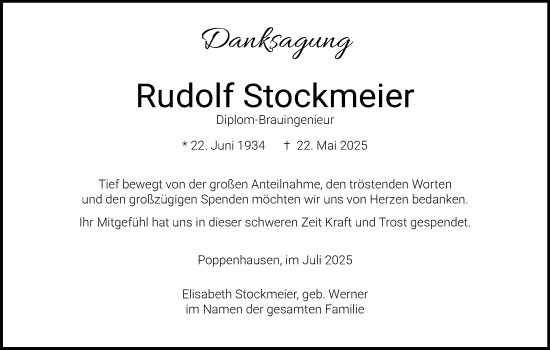Anzeige von Rudolf Stockmeier von MGO