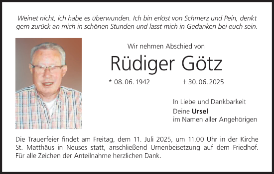 Anzeige von Rüdiger Götz von MGO