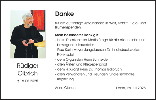 Anzeige von Rüdiger Olbrich von MGO