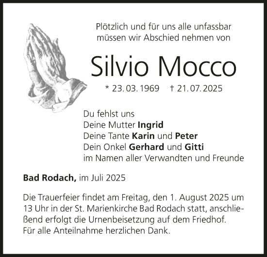 Anzeige von Silvio Mocco von MGO