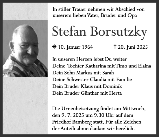 Anzeige von Stefan Borsutzky von MGO