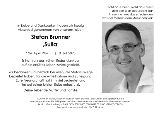 Anzeige von Stefan Brunner von MGO