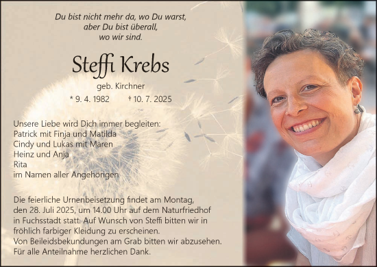 Anzeige von Steffi Krebs von MGO