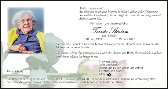 Anzeige von Teresia Simiras von MGO