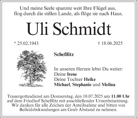 Anzeige von Uli Schmidt von MGO