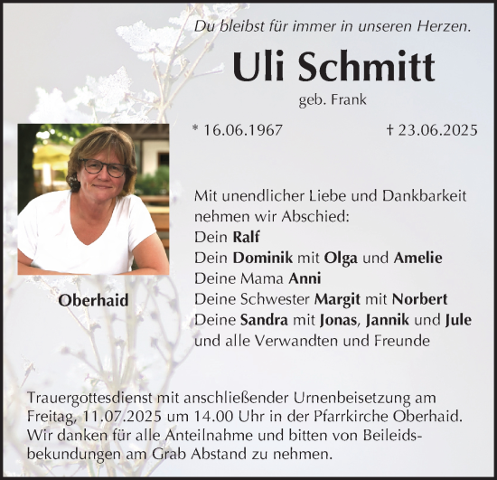 Anzeige von Uli Schmitt von MGO