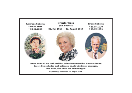 Anzeige von Gertrude Sobotta von MGO