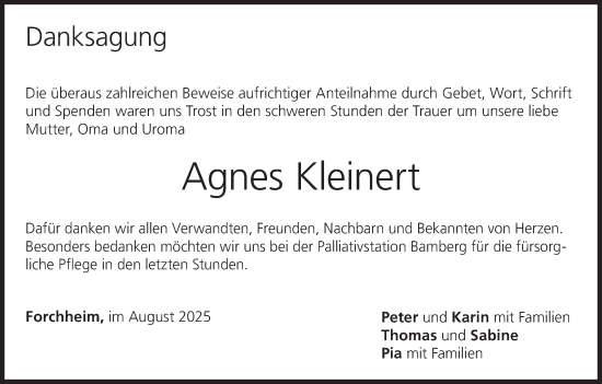 Anzeige von Agnes Kleinert von MGO