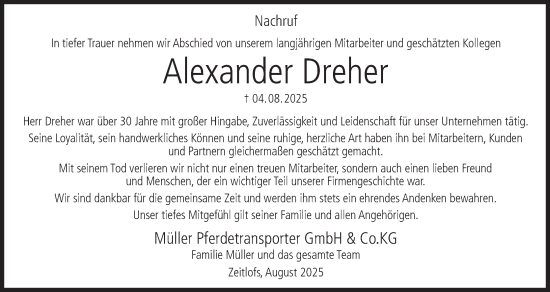 Anzeige von Alexander Dreher von MGO