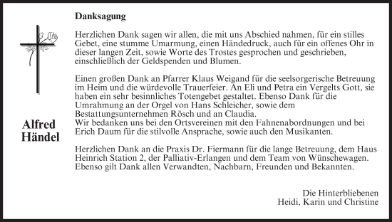 Anzeige von Alfred Händel von MGO