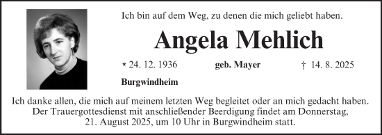 Anzeige von Angela Mehlich von MGO