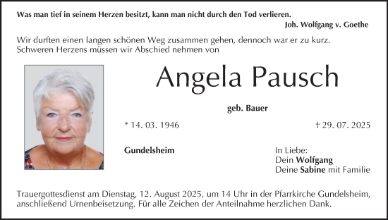 Anzeige von Angela Pausch von MGO
