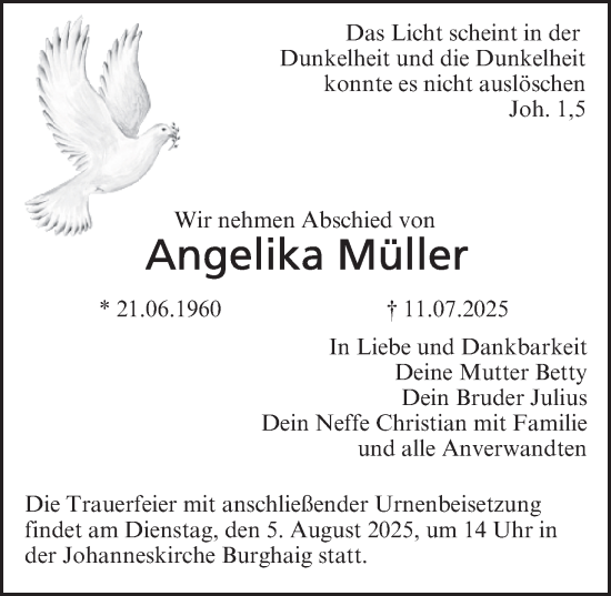 Anzeige von Angelika Müller von MGO