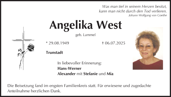 Anzeige von Angelika West von MGO